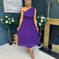 Robyn One Shoulder Midi Dress Violet