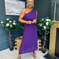 Robyn One Shoulder Midi Dress Violet