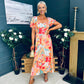 Katie Sweetheart Midi Dress Peach