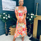 Katie Sweetheart Midi Dress Peach