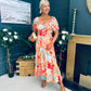 Katie Sweetheart Midi Dress Peach