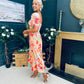 Katie Sweetheart Midi Dress Peach