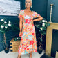Katie Sweetheart Midi Dress Peach