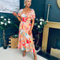 Katie Sweetheart Midi Dress Peach