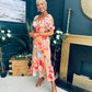 Katie Sweetheart Midi Dress Peach