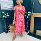 Katie Sweetheart Midi Dress Pink