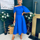 Laura Detailed Occasion Dress Cobalt