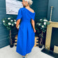 Laura Detailed Occasion Dress Cobalt