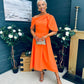 Laura Detailed Occasion Dress Orange