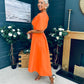 Laura Detailed Occasion Dress Orange