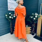 Laura Detailed Occasion Dress Orange