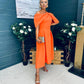 Laura Detailed Occasion Dress Orange