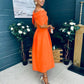 Laura Detailed Occasion Dress Orange