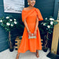 Laura Detailed Occasion Dress Orange