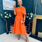 Laura Detailed Occasion Dress Orange