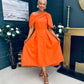 Laura Detailed Occasion Dress Orange