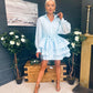 Claire Polka Occasion Mini Dress Pwr Blue