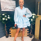 Claire Polka Occasion Mini Dress Pwr Blue