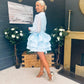 Claire Polka Occasion Mini Dress Pwr Blue