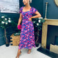 Katie Sweetheart Midi Dress Blue