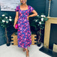 Katie Sweetheart Midi Dress Blue