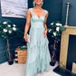 Rochelle Tulle Occasion Maxi Dress Sage