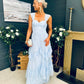 Rochelle Tulle Occasion Maxi Dress Pwr Blue