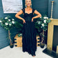 Rochelle Tulle Occasion Maxi Dress Black