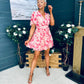 Ella-May Banded Mini Dress Peach