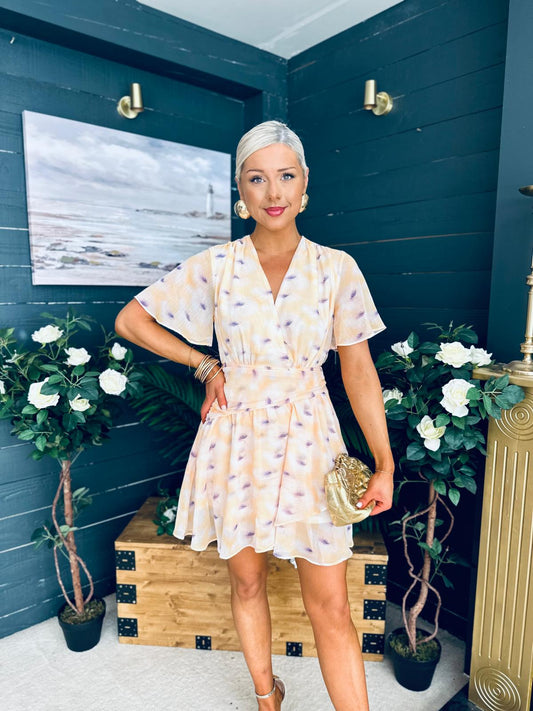 Loretta Banded Mini Dress Yellow
