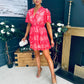 Landi Tiered Mini Dress Leaf Pink