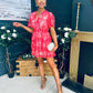 Landi Tiered Mini Dress Leaf Pink