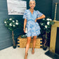 June Banded Mini Dress Paisley Blue