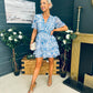 June Banded Mini Dress Paisley Blue
