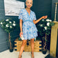 June Banded Mini Dress Paisley Blue