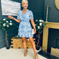 June Banded Mini Dress Paisley Blue