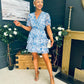 June Banded Mini Dress Paisley Blue