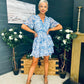 June Banded Mini Dress Paisley Blue