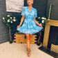 Landi Tiered Mini Dress Splash Blue
