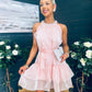 Sandy Embellished Occasion Mini Dress Pwr Pink