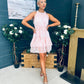 Sandy Embellished Occasion Mini Dress Pwr Pink