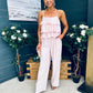 Dakota Plisse Detailed Top & Trouser Set Pwr Pink