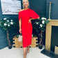 Miranda Detailed Occasion Dress Red
