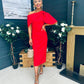 Miranda Detailed Occasion Dress Red