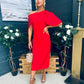 Miranda Detailed Occasion Dress Red