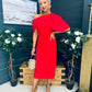 Miranda Detailed Occasion Dress Red
