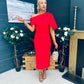 Miranda Detailed Occasion Dress Red