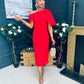 Miranda Detailed Occasion Dress Red