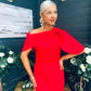Miranda Detailed Occasion Dress Red