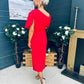 Miranda Detailed Occasion Dress Red